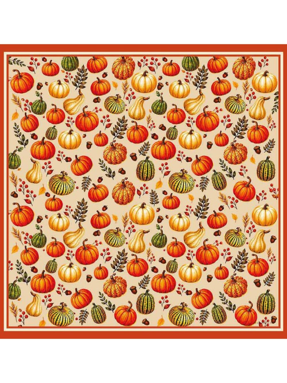 Tigerstars Fall Pumpkin Pattern Print Square Scarf